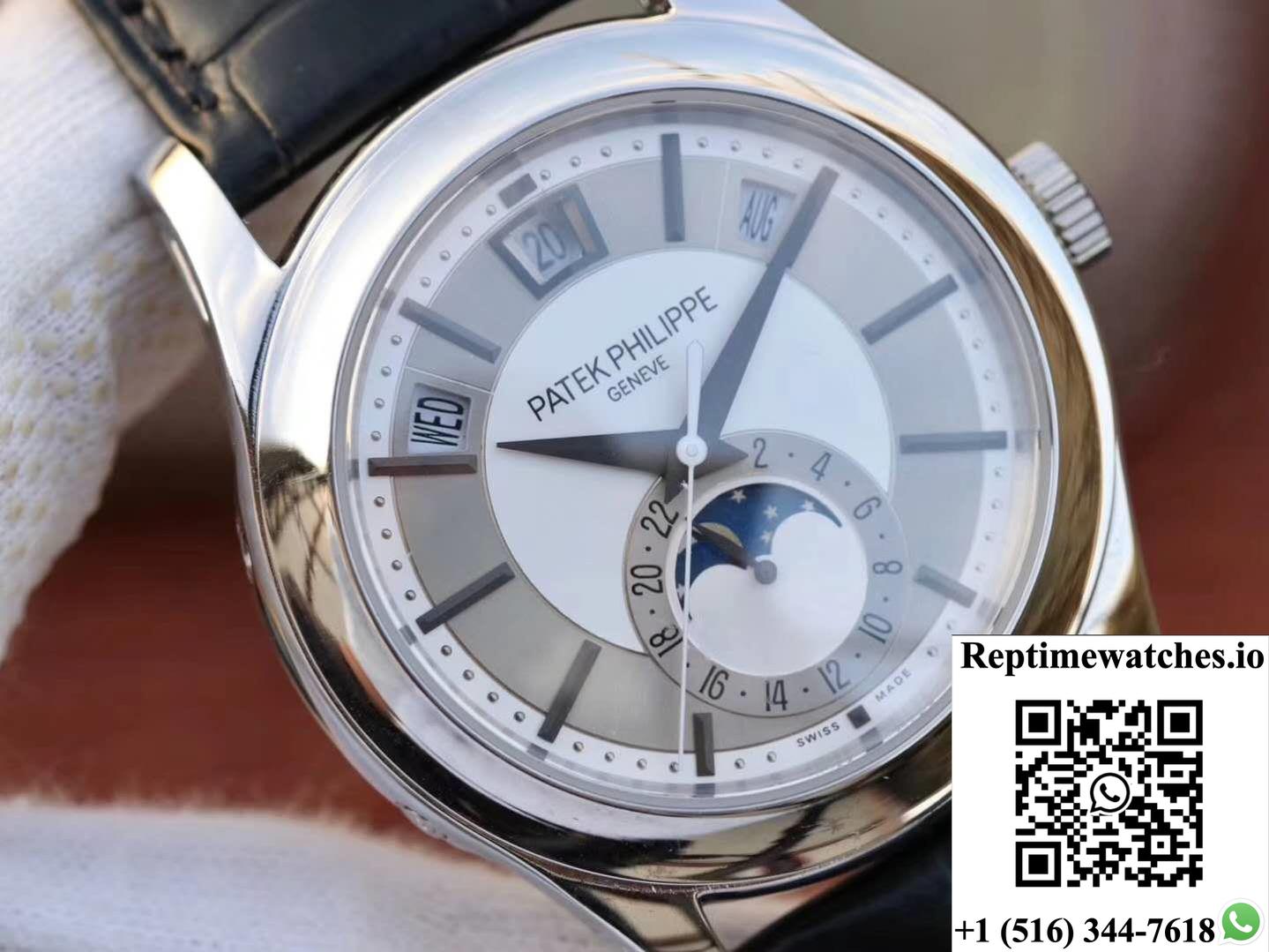 Patek Philippe Annual Calendar 5205G-001 Rhodium Dial-Rep Time Watches
