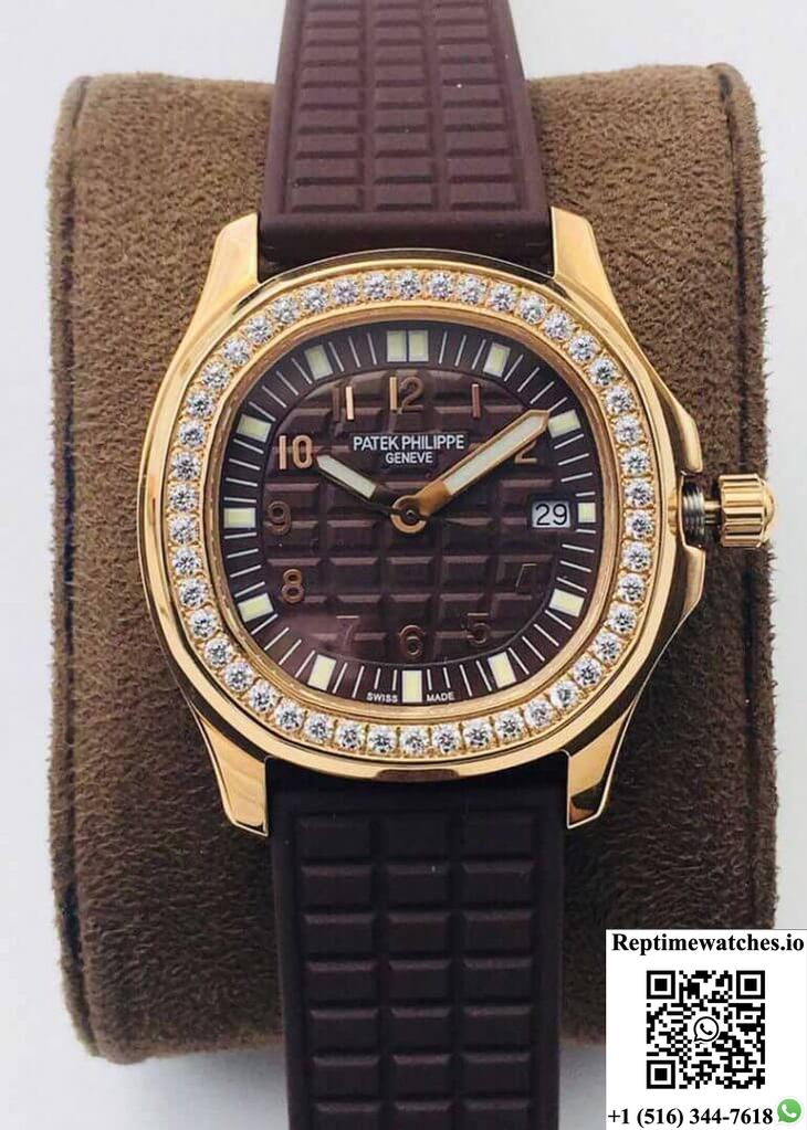 Patek Philippe Aquanaut 5067A Quartz Movement Ppf Factory Rose Gold Brown Dial-Rep Time Watches