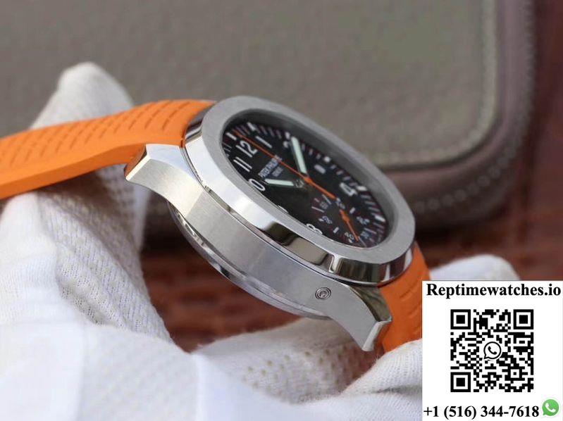 Patek Philippe Aquanaut Chronograph 5968A Orange Rubber Strap Black Dial-Rep Time Watches