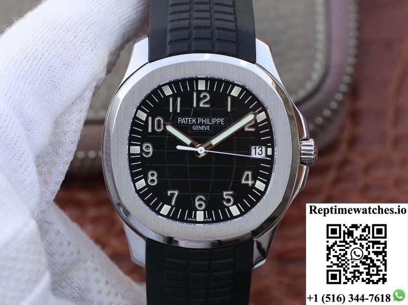 Patek Philippe Aquanaut Jumbo 5167A-001 Black Dial-Rep Time Watches