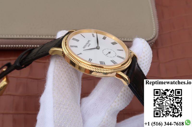 Patek Philippe Calatrava 5119G-002 Rose Gold White Dial-Rep Time Watches