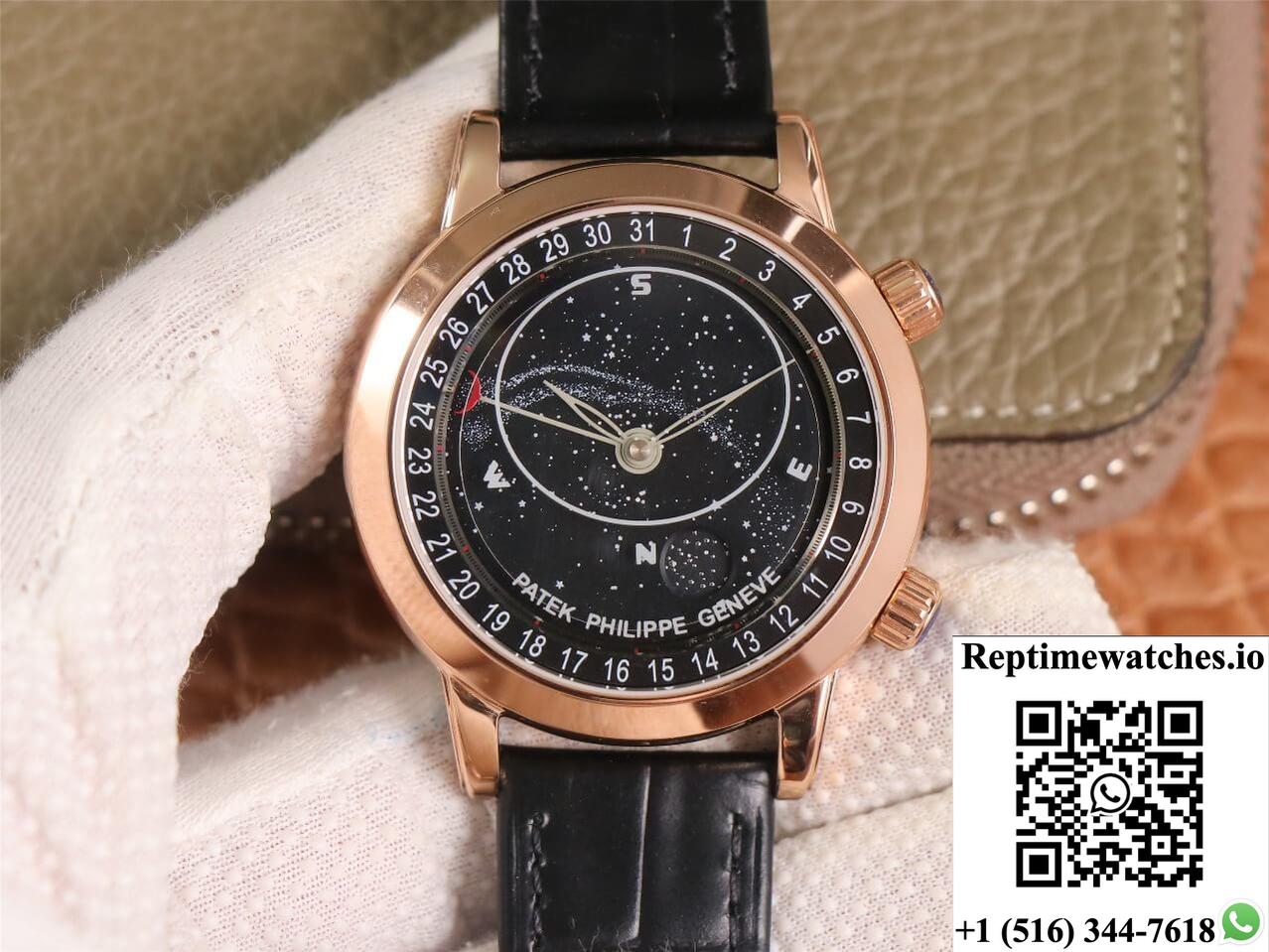 Patek Philippe Grand Complications 6102 Tw Factory Rose Gold Black Dial-Rep Time Watches