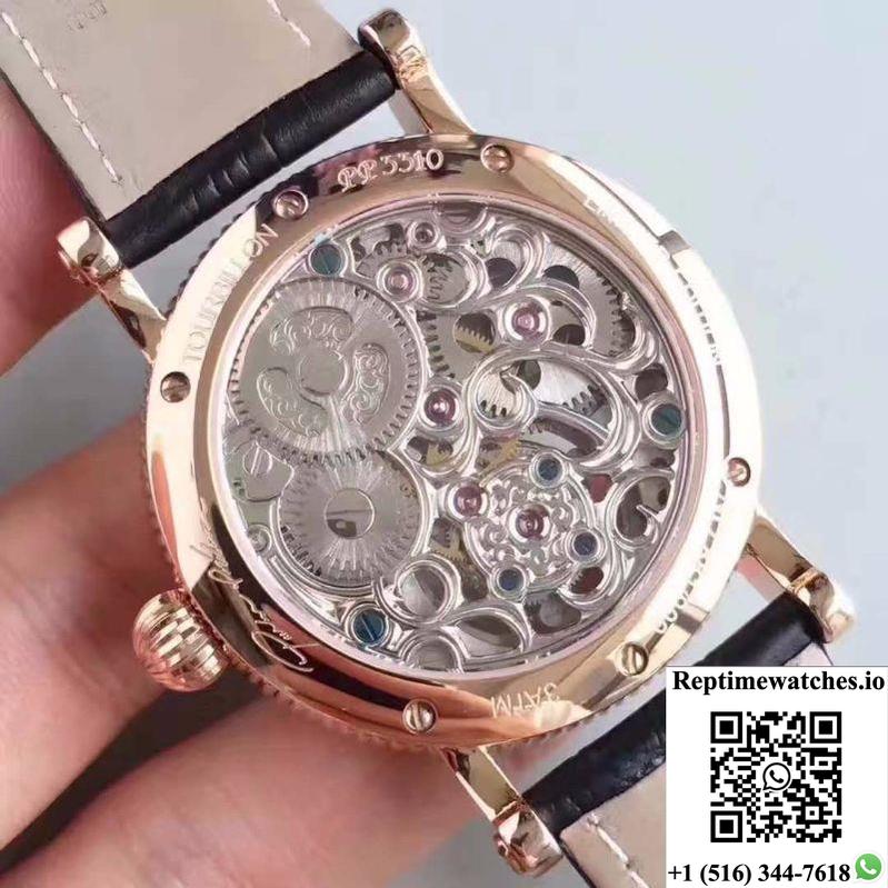 Patek Philippe Moonphase Tourbillon 18K Rose Gold Dial-Rep Time Watches