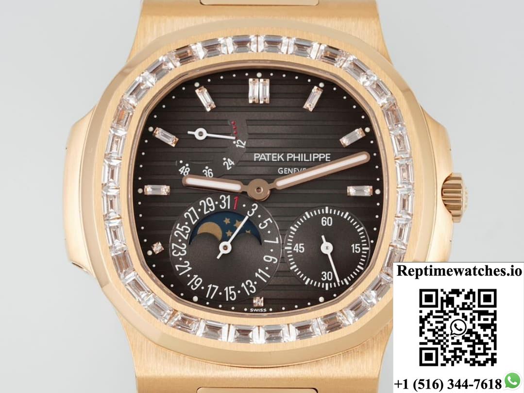 Patek Philippe Nautilus 5724R-001 Ppf Factory V3 Diamond Hour Markers-Rep Time Watches