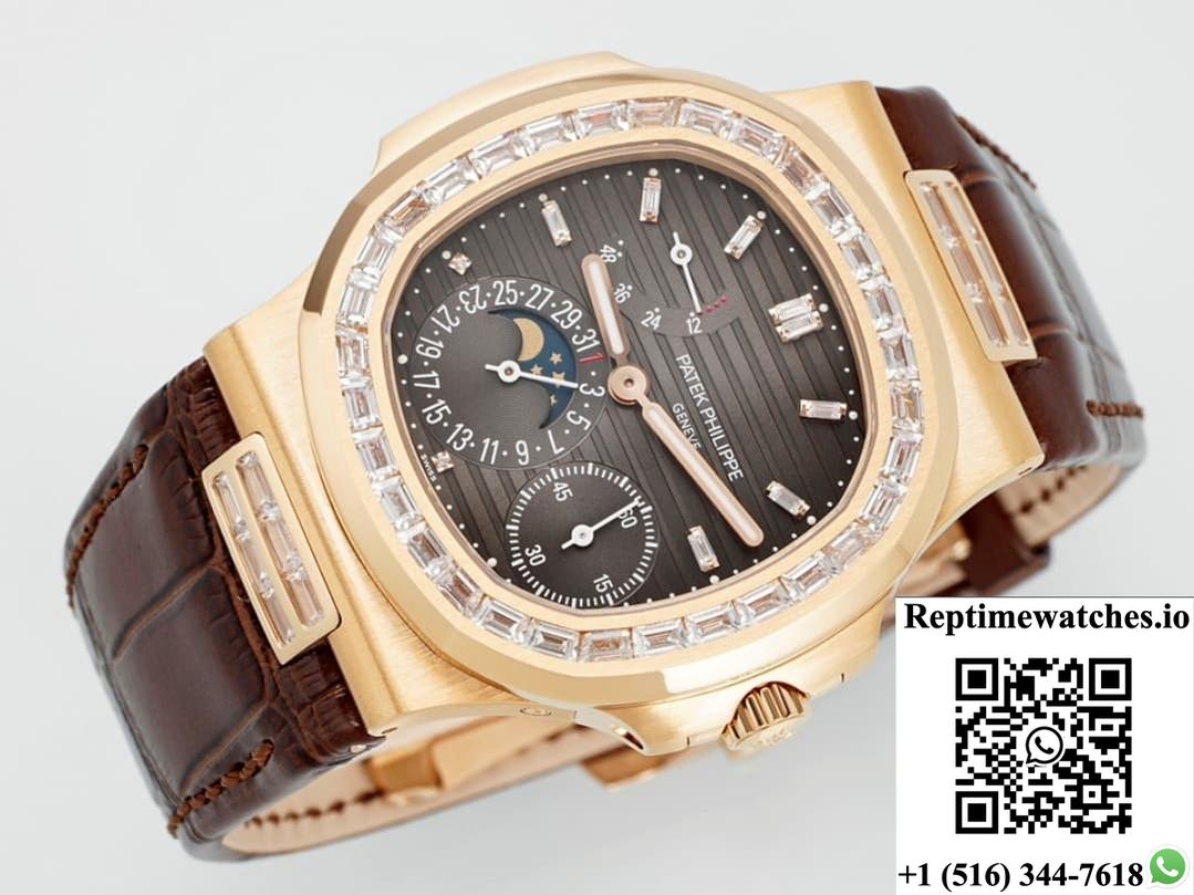 Patek Philippe Nautilus 5724R-001 Ppf Factory V3 Diamond Hour Markers-Rep Time Watches