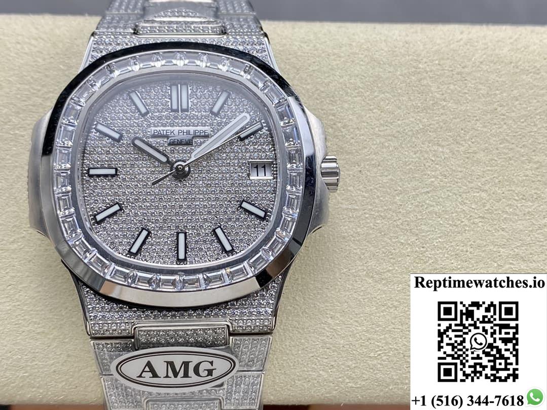 Patek Philippe Nautilus 5791-10G-010 Amg Factory Diamond Dial-Rep Time Watches