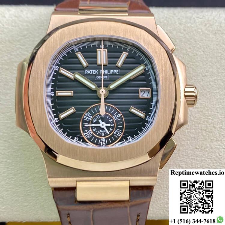 Patek Philippe Nautilus 5980 3K Factory V2 Black Dial-Rep Time Watches