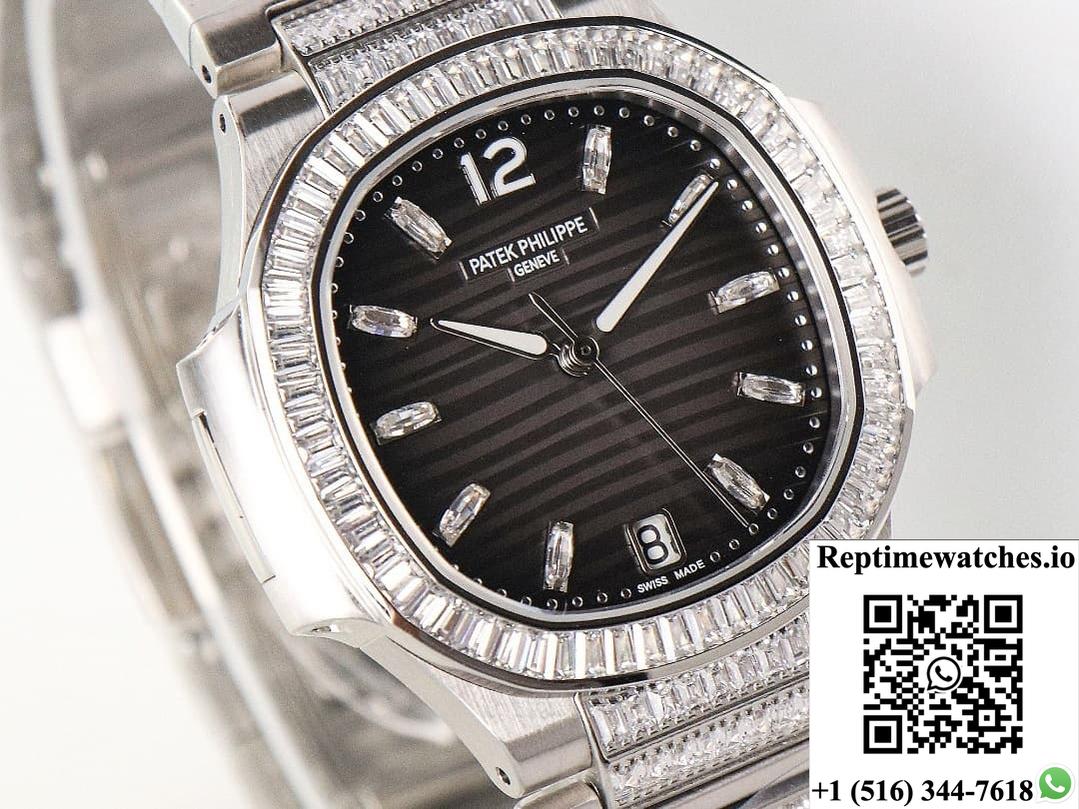 Patek Philippe Nautilus 7014-1G-001 Gr Factory Diamond Strap-Rep Time Watches
