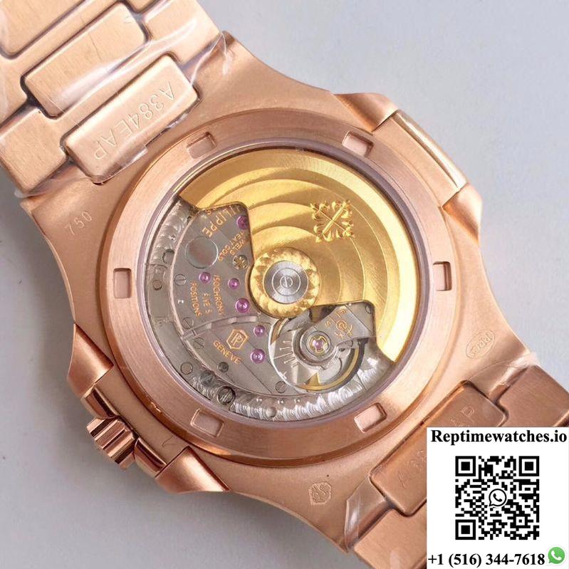 Patek Philippe Nautilus Jumbo 5719/1G-001 Rose Gold Diamonds Dial-Rep Time Watches