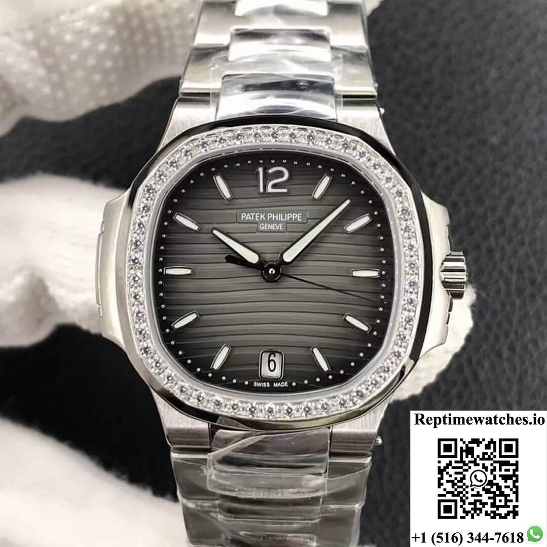 Patek Philippe Nautilus Ladies 7118-1200A-011 Pf Factory Gray Black Gradient Dial-Rep Time Watches