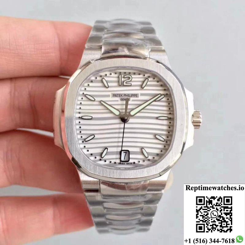 Patek Philippe Nautilus Ladies 7118/1A-010 Pf Factory White Dial-Rep Time Watches