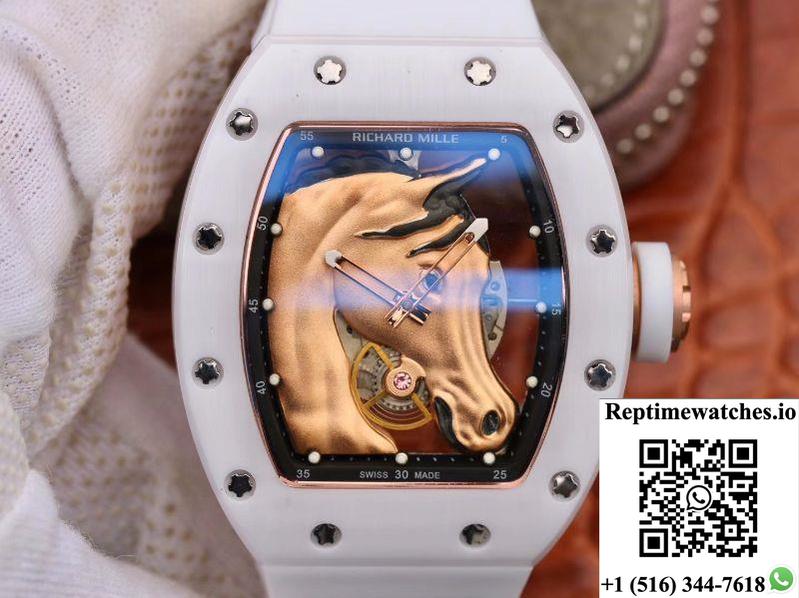 Richard Mille Polo Club Saint Tropez Rm52-02 Kv Factory Gold Horse Head Skeleton Dial-Rep Time Watches