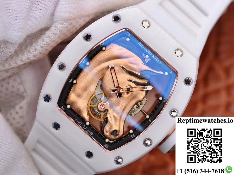 Richard Mille Polo Club Saint Tropez Rm52-02 Kv Factory Gold Horse Head Skeleton Dial-Rep Time Watches