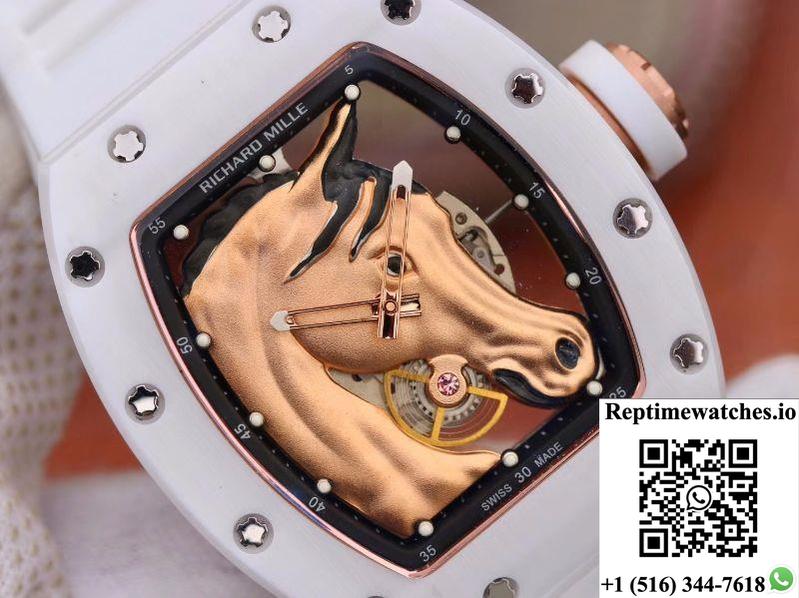 Richard Mille Polo Club Saint Tropez Rm52-02 Kv Factory Gold Horse Head Skeleton Dial-Rep Time Watches