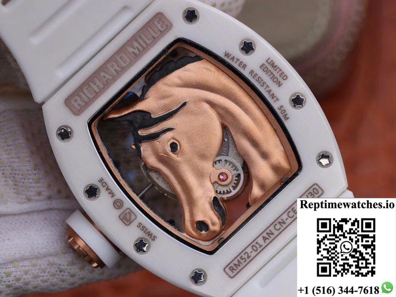 Richard Mille Polo Club Saint Tropez Rm52-02 Kv Factory Gold Horse Head Skeleton Dial-Rep Time Watches