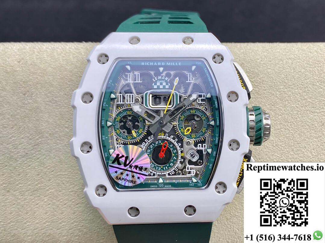 Richard Mille Rm011-03 Kv Factory White Ceramic Skeleton Dial-Rep Time Watches
