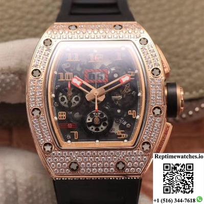 Richard Mille Rm011 Rg/5423 Felipe Massa Kv Factory Rose Gold Diamond Bezel-Rep Time Watches