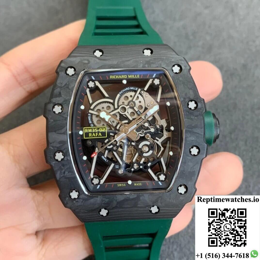 Richard Mille Rm035-02 Kv Factory V3 Carbon Fiber Green Strap-Rep Time Watches