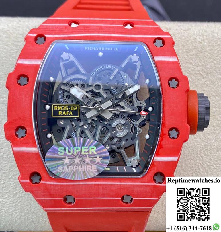 Richard Mille Rm035-02 Rm Factory Red Carbon Fiber Case-Rep Time Watches