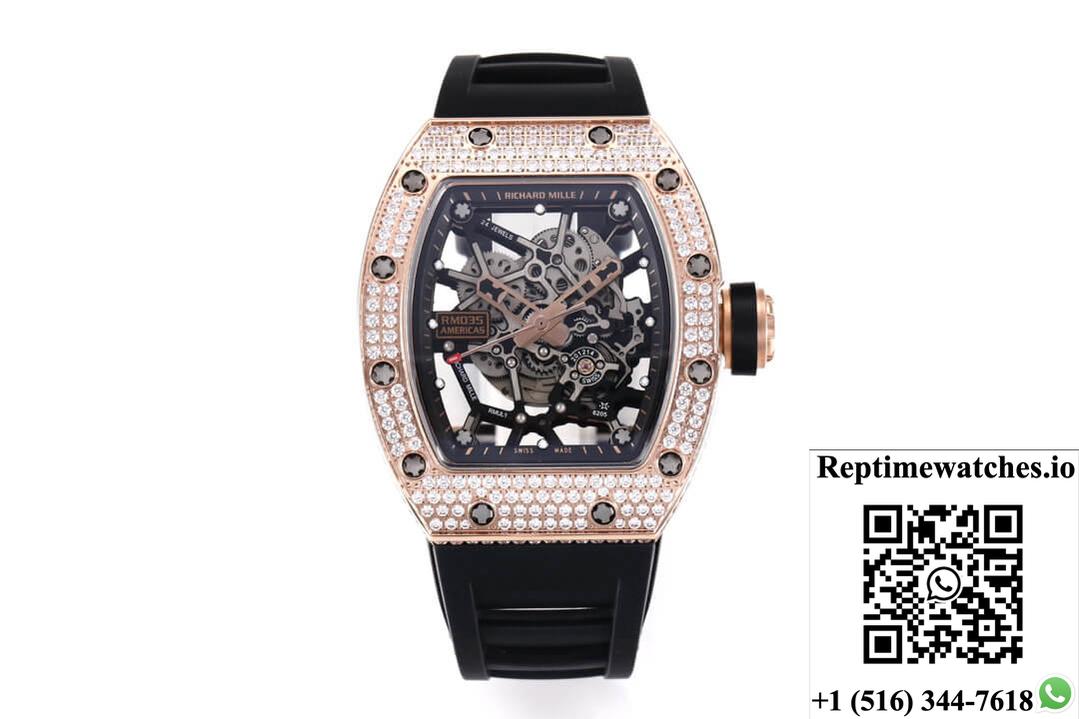 Richard Mille Rm035 Americas Kv Factory Diamond Skeleton Dial-Rep Time Watches