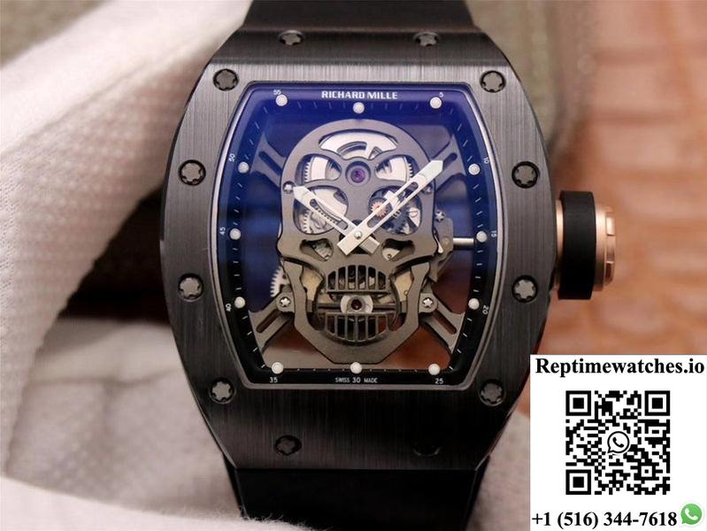 Richard Mille Rm052-01 Zf Factory Black Ceramic Grey Skull Dial-Rep Time Watches