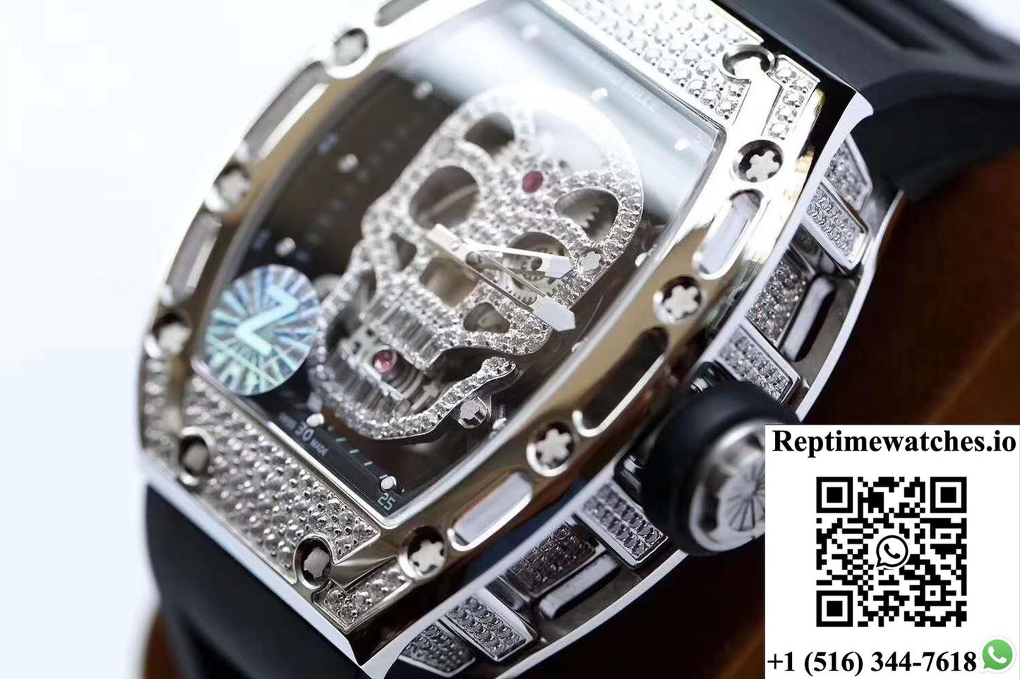 Richard Mille Rm052 Titanium Z Factory Diamond Skull Dial-Rep Time Watches