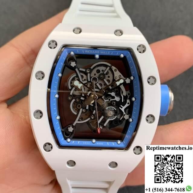 Richard Mille Rm055 Kv Factory V2 White Rubber Strap-Rep Time Watches