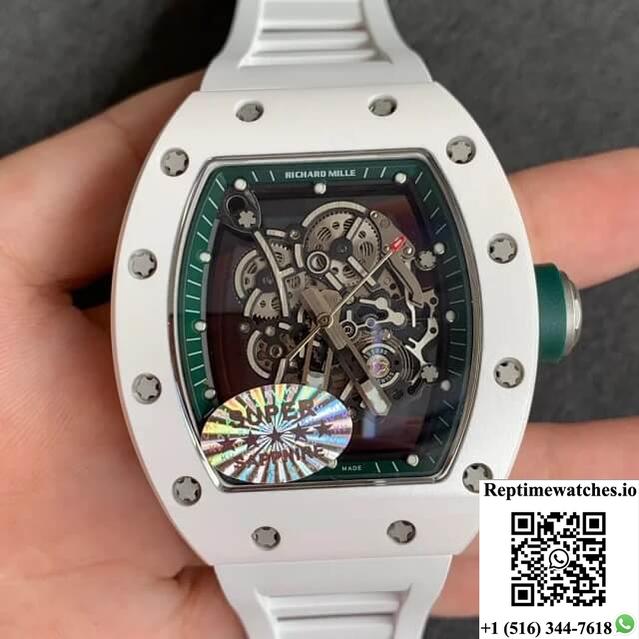 Richard Mille Rm055 Kv Factory White Ceramic Skeleton Dial-Rep Time Watches