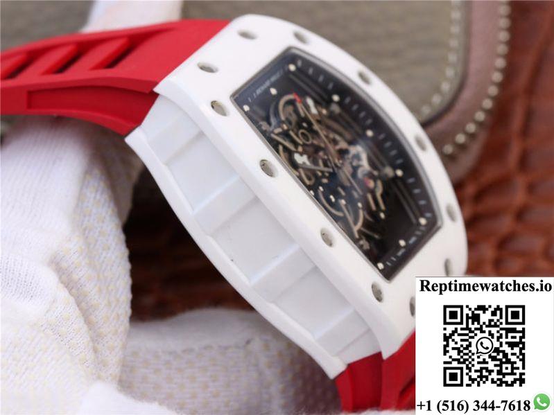 Richard Mille Rm055 Red Strap Kv Factory Skeleton Dial-Rep Time Watches