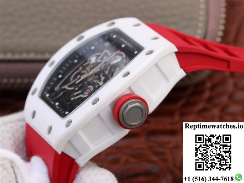 Richard Mille Rm055 Red Strap Kv Factory Skeleton Dial-Rep Time Watches