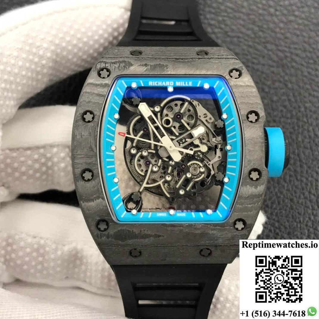 Richard Mille Rm055 Zf Factory Carbon Fiber Case-Rep Time Watches