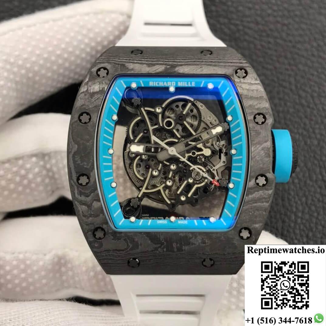 Richard Mille Rm055 Zf Factory White Rubber Strap-Rep Time Watches