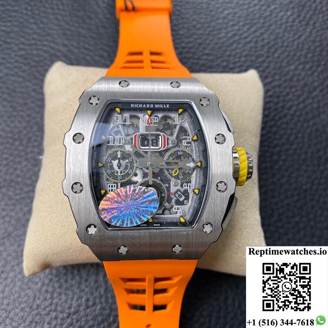 Richard Mille Rm11-03 Kv Factory Orange Rubber Strap-Rep Time Watches