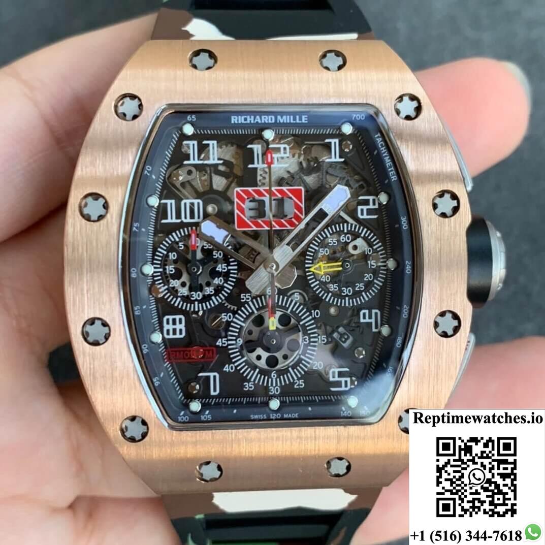Richard Mille Rm11 Kv Factory Rose Gold Camouflage Strap-Rep Time Watches