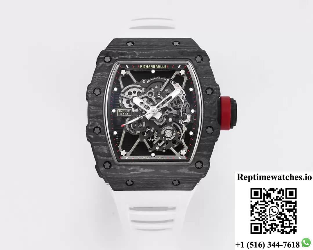 Richard Mille Rm35-01 Bbr Factory White Rubber Strap-Rep Time Watches
