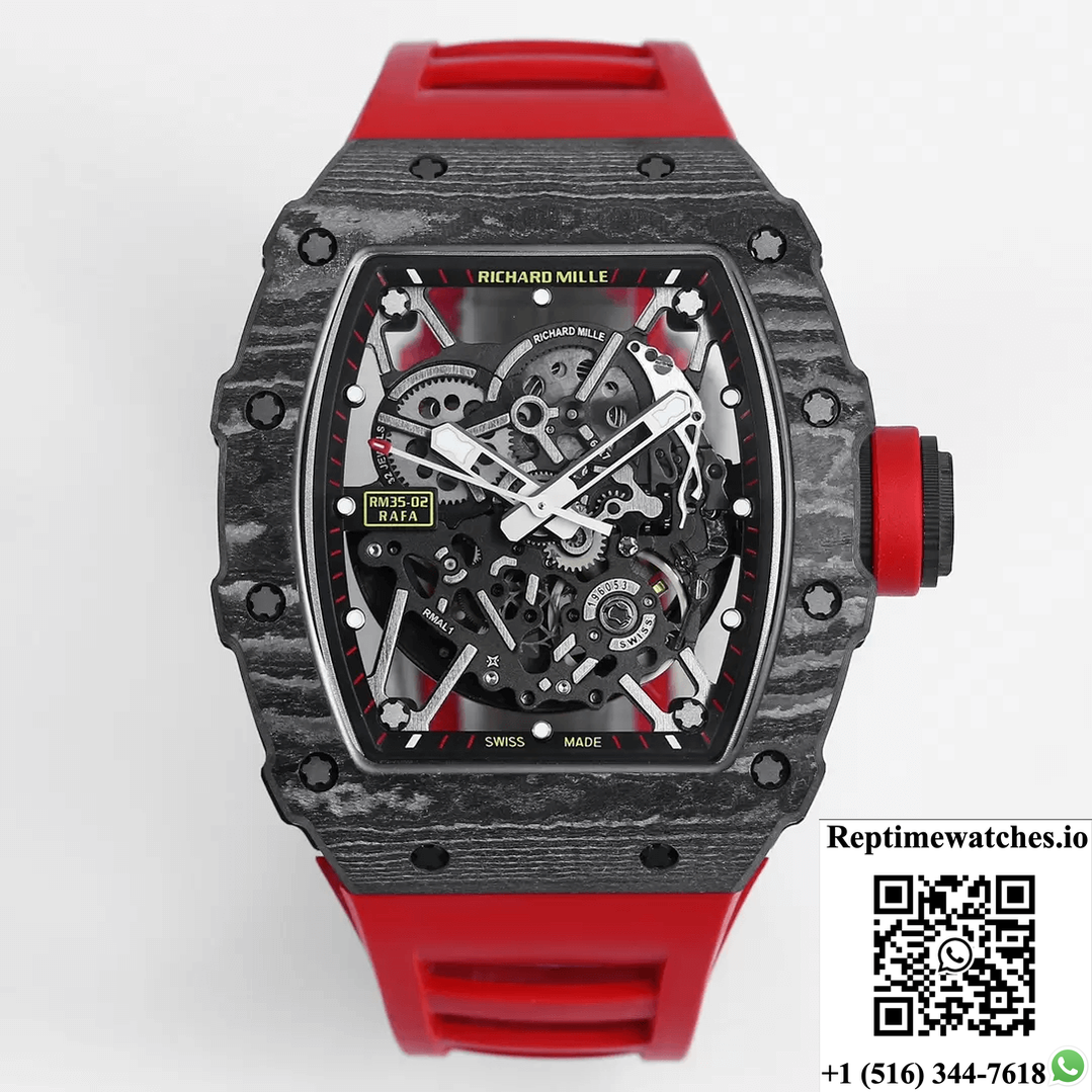 Richard Mille Rm35-02 Bbr Factory Red Rubber Strap-Rep Time Watches