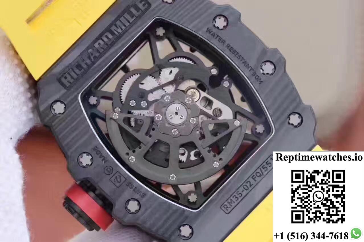 Richard Mille Rm35-02 Rafael Nadal Kv Factory Black Skeleton Dial-Rep Time Watches