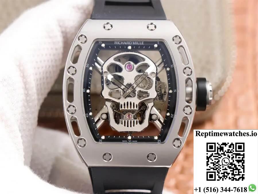 Richard Mille Rm52-01 Tourbillon Jb Factory Titanium Alloy Skull Dial-Rep Time Watches