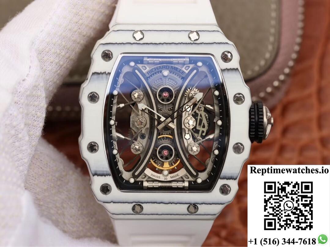 Richard Mille Rm53-01 Kv Factory White Tpt Carbon Fiber Skeleton Dial-Rep Time Watches