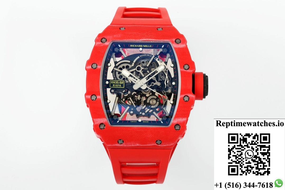 Richard Miller Rm35-02 Rafael Nadal Zf Factory V6 Red Strap-Rep Time Watches