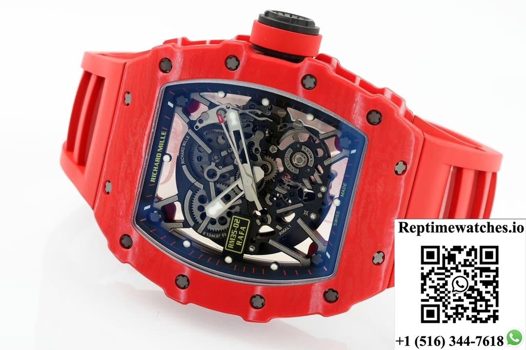 Richard Miller Rm35-02 Rafael Nadal Zf Factory V6 Red Strap-Rep Time Watches