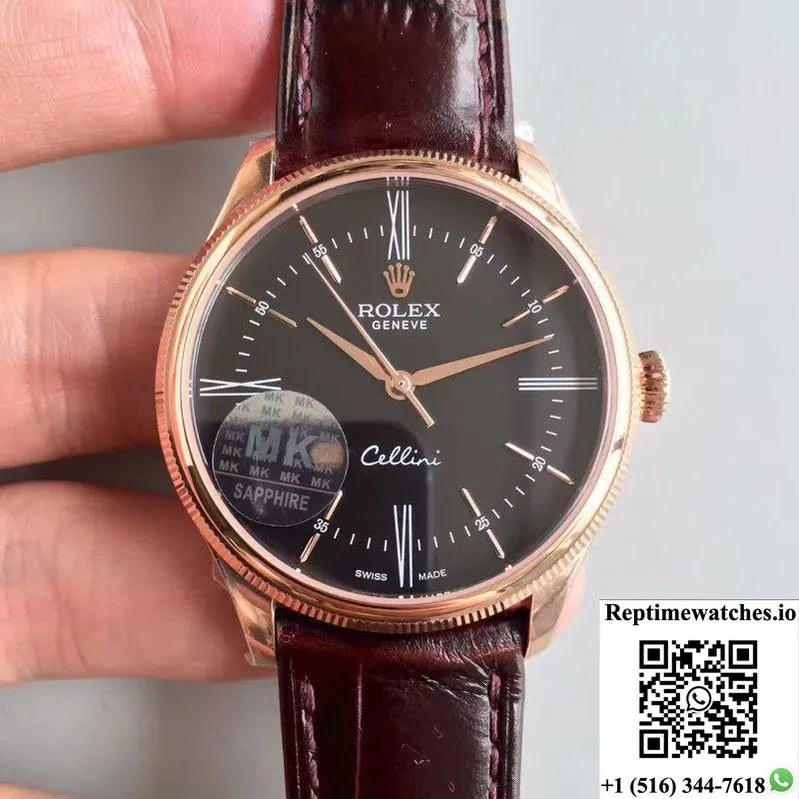 Rolex Cellini 50505 Mks Factory V4 Black Dial-Rep Time Watches