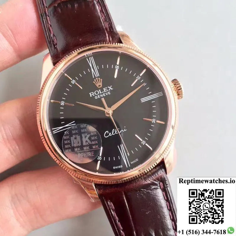 Rolex Cellini 50505 Mks Factory V4 Black Dial-Rep Time Watches