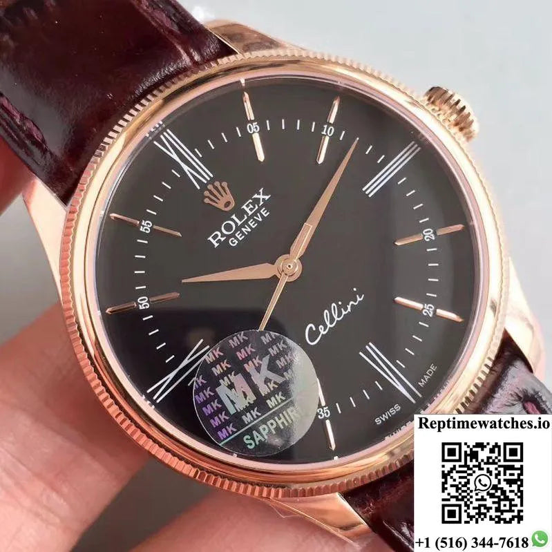 Rolex Cellini 50505 Mks Factory V4 Black Dial-Rep Time Watches