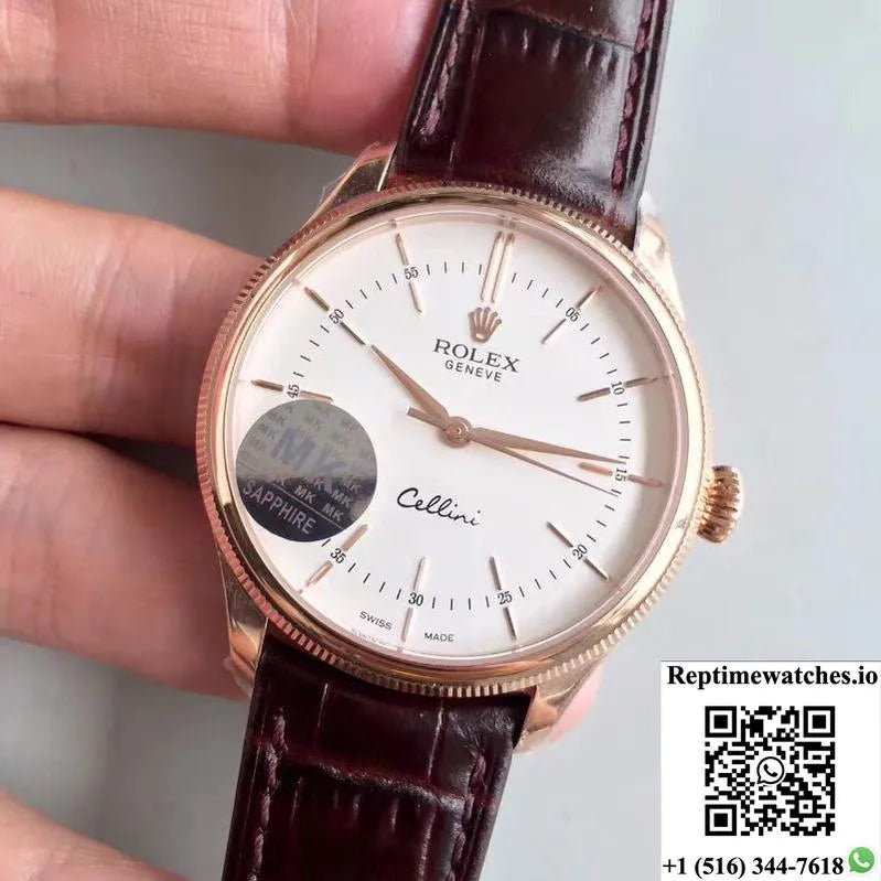 Rolex Cellini 50505 Mks Factory V4 White Dial-Rep Time Watches