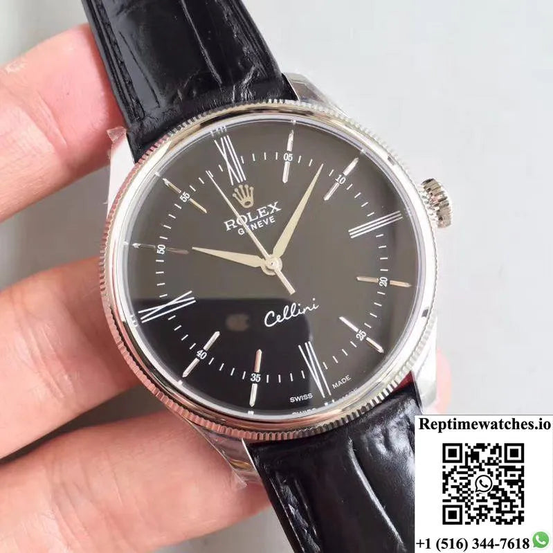Rolex Cellini 50509 Mks Factory V4 Black Dial-Rep Time Watches