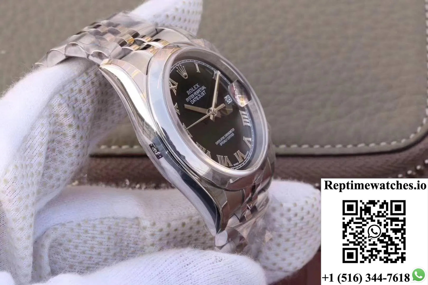 Rolex Datejust 116234 36Mm Ar Factory Black Dial Rome Time Scale-Rep Time Watches
