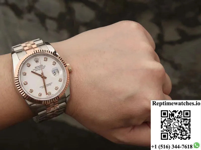 Rolex Datejust 36Mm Gm Factory White Dial-Rep Time Watches