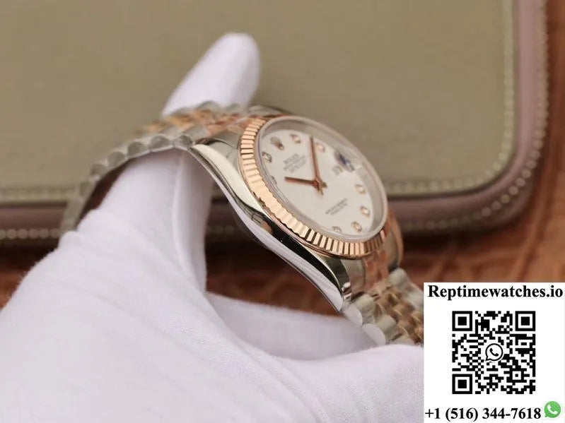 Rolex Datejust 36Mm Gm Factory White Dial-Rep Time Watches