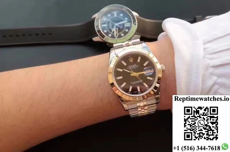 Rolex Datejust 41 126303 Gold Wrapped Black Dial-Rep Time Watches
